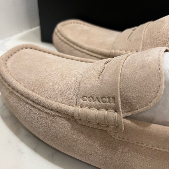 Coach Men's Light Tan Suede Loafers - Picture 7 of 14